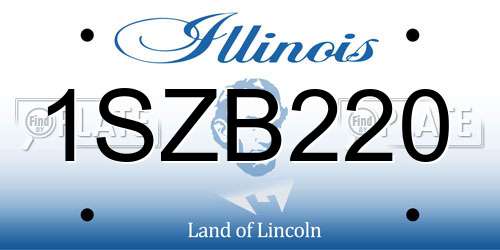 1SZB220 Illinois License Plate