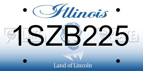 1SZB225 Illinois License Plate