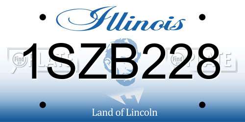 1SZB228 Illinois License Plate