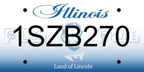 1SZB270 Illinois License Plate