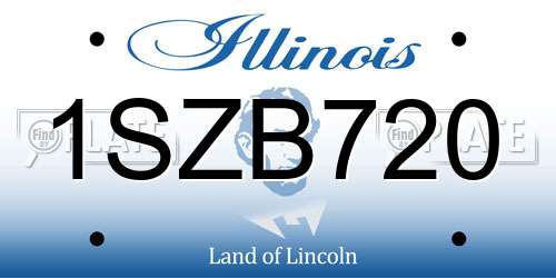 1SZB720 Illinois License Plate