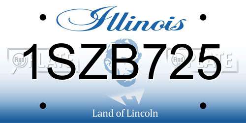 1SZB725 Illinois License Plate