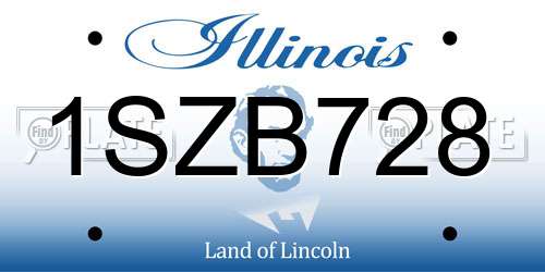 1SZB728 Illinois License Plate