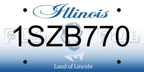 1SZB770 Illinois License Plate