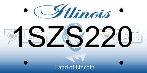 1SZS220 Illinois License Plate