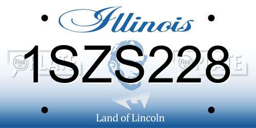 1SZS228 Illinois License Plate