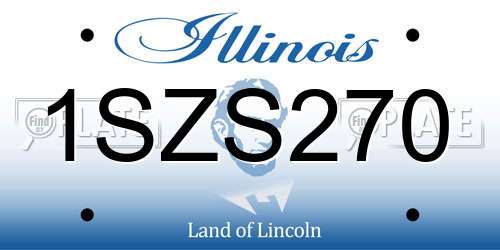 1SZS270 Illinois License Plate