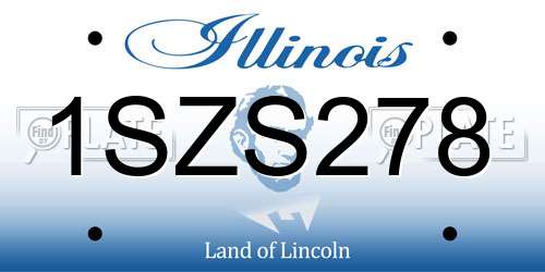 1SZS278 Illinois License Plate
