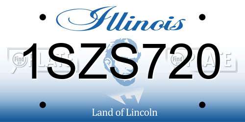 1SZS720 Illinois License Plate