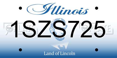 1SZS725 Illinois License Plate