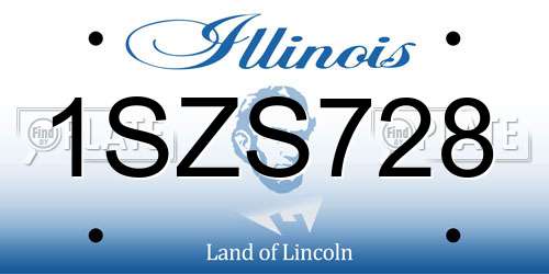 1SZS728 Illinois License Plate