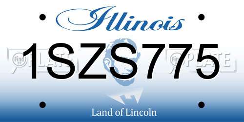 1SZS775 Illinois License Plate