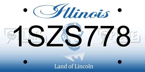 1SZS778 Illinois License Plate