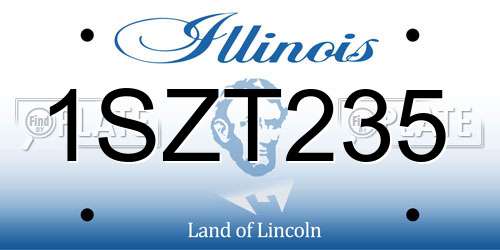 1SZT235 Illinois License Plate