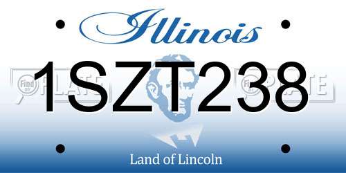 1SZT238 Illinois License Plate