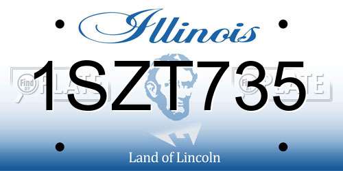 1SZT735 Illinois License Plate