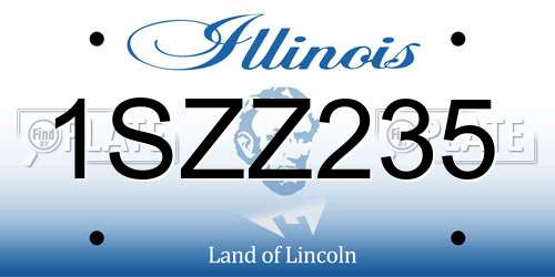 1SZZ235 Illinois License Plate