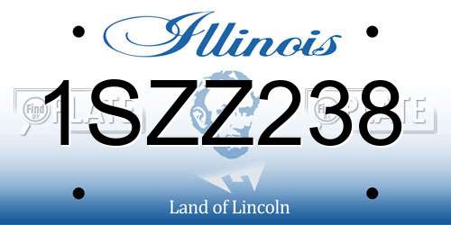 1SZZ238 Illinois License Plate