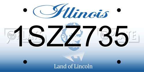 1SZZ735 Illinois License Plate