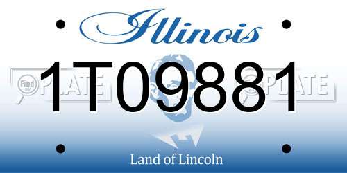 1T09881 Illinois License Plate