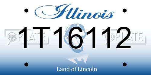 1T16112 Illinois License Plate