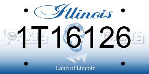1T16126 Illinois License Plate