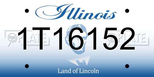 1T16152 Illinois License Plate