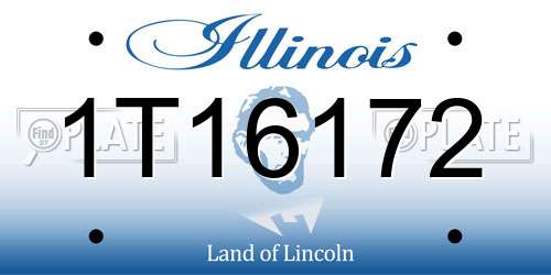 1T16172 Illinois License Plate