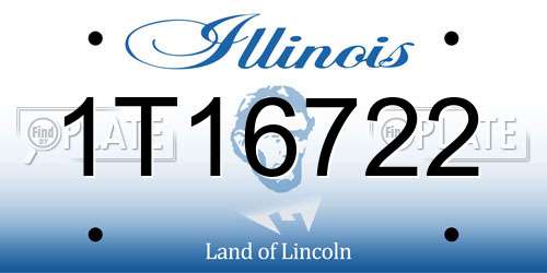 1T16722 Illinois License Plate