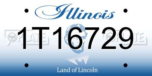 1T16729 Illinois License Plate