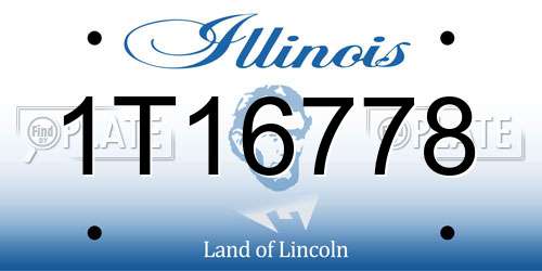 1T16778 Illinois License Plate