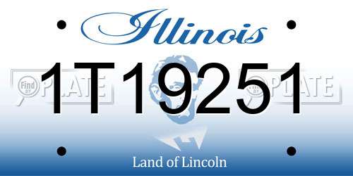 1T19251 Illinois License Plate
