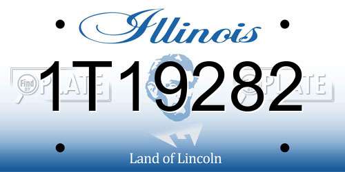 1T19282 Illinois License Plate