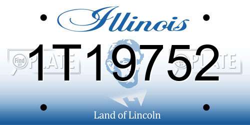 1T19752 Illinois License Plate