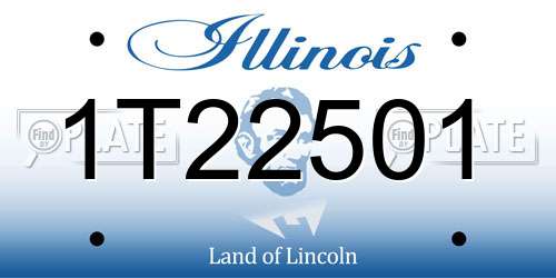 1T22501 Illinois License Plate