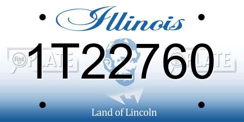 1T22760 Illinois License Plate