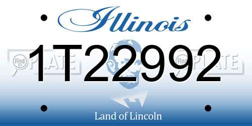 1T22992 Illinois License Plate