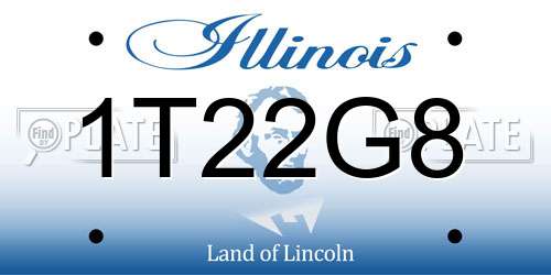 1T22G8 Illinois License Plate