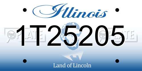 1T25205 Illinois License Plate