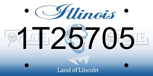 1T25705 Illinois License Plate
