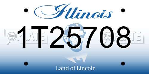 1T25708 Illinois License Plate
