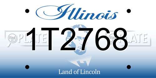 1T2768 Illinois License Plate