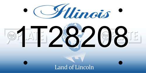 1T28208 Illinois License Plate