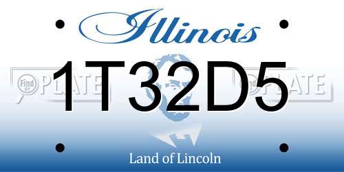 1T32D5 Illinois License Plate