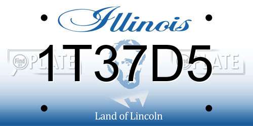 1T37D5 Illinois License Plate