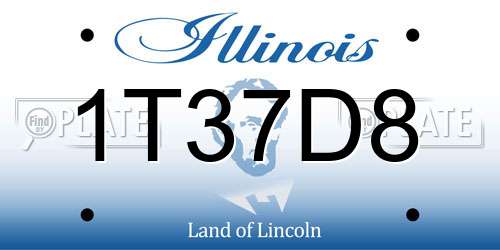 1T37D8 Illinois License Plate