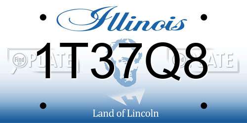 1T37Q8 Illinois License Plate