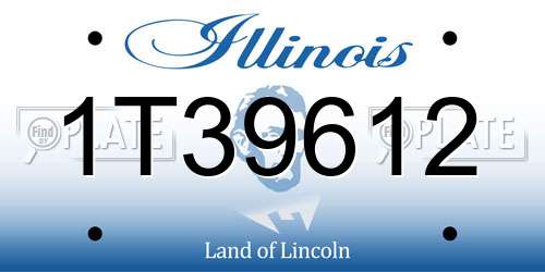 1T39612 Illinois License Plate