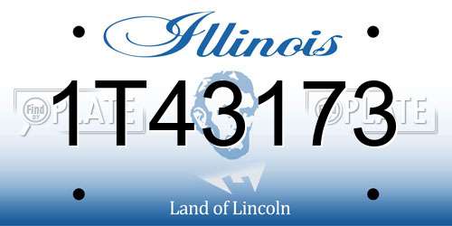 1T43173 Illinois License Plate