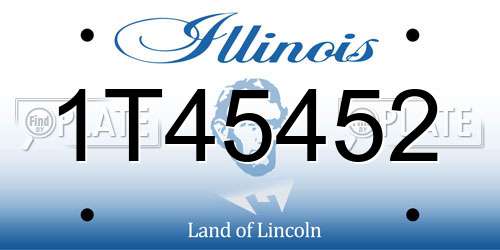 1T45452 Illinois License Plate